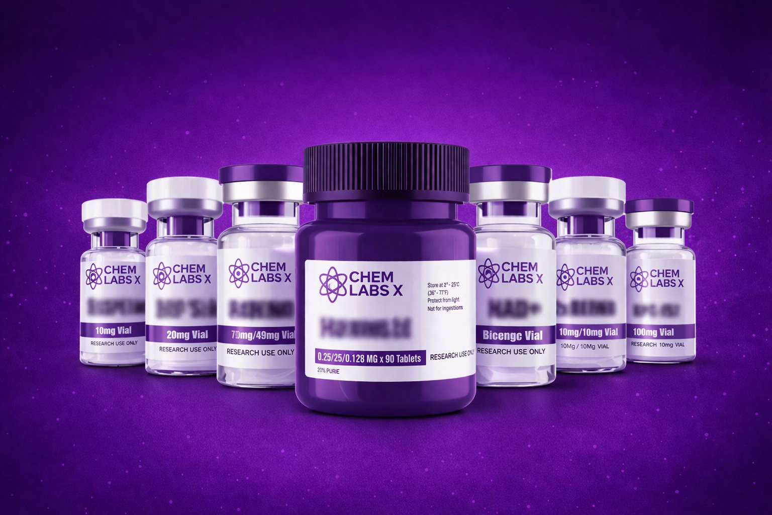 Peptide product bottles